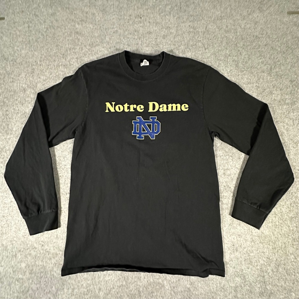 Port & Company Notre Dame Long Sleeve Shirt Large Black Mens Knights 28